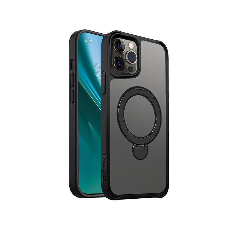 Etteri Matt Mag Ring case for iPhone 12 / 12 Pro 6,1" black