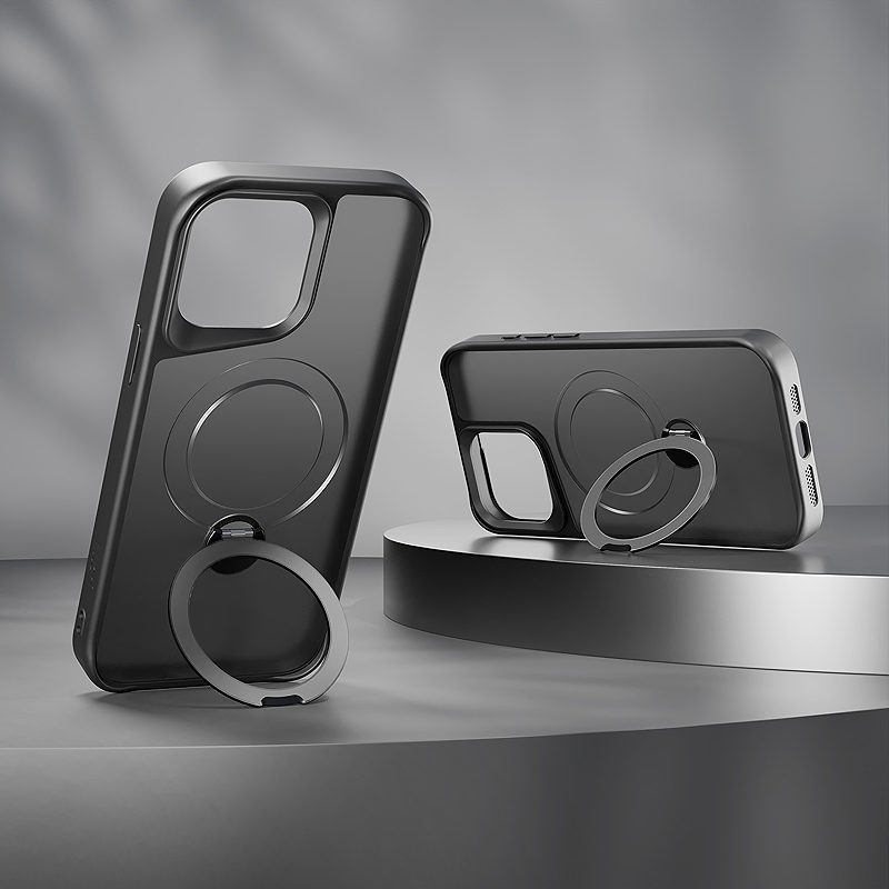 Etteri Matt Mag Ring case for iPhone 15 Pro 6,1" black - Billede 5