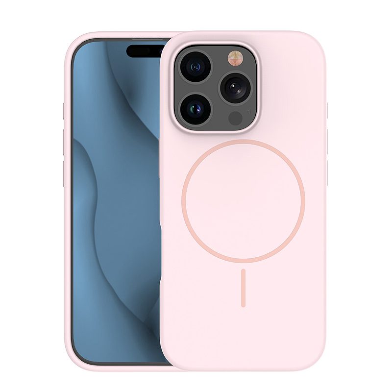 Silicone Thin Mag case for iPhone 15 Pro Max 6,7" light pink