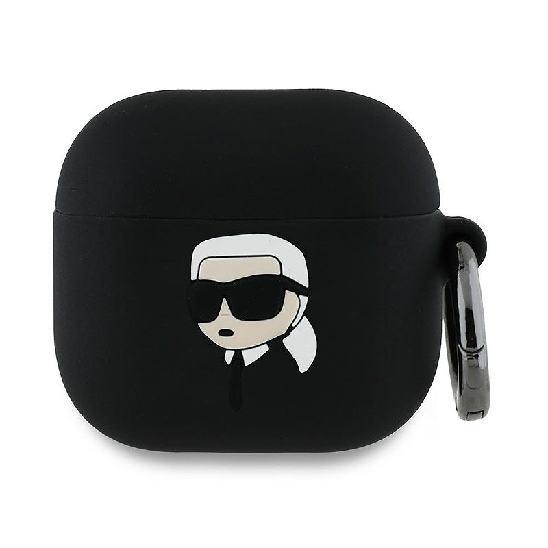 Karl Lagerfeld Cover for AirPods 4 Silicone Karl Head 3D Black