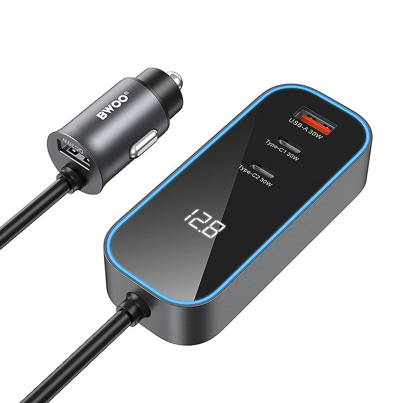 BWOO CC107 PD car charger 1x USB-C - USB-A port 30W black