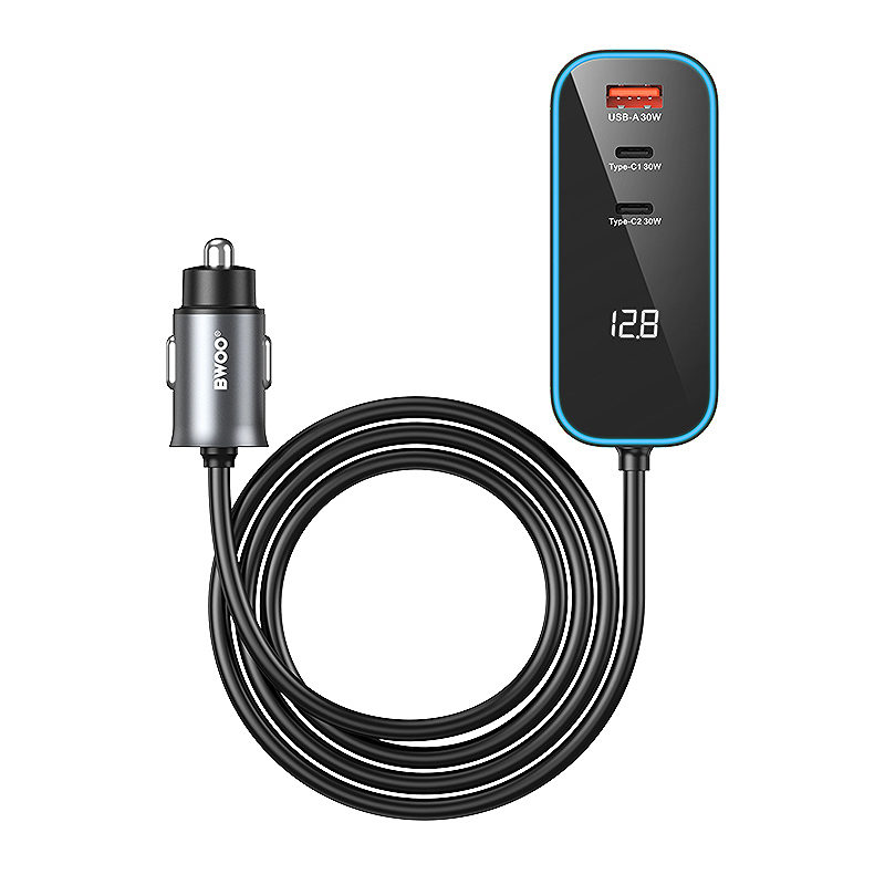 BWOO CC107 PD car charger 1x USB-C - USB-A port 30W black - Billede 2