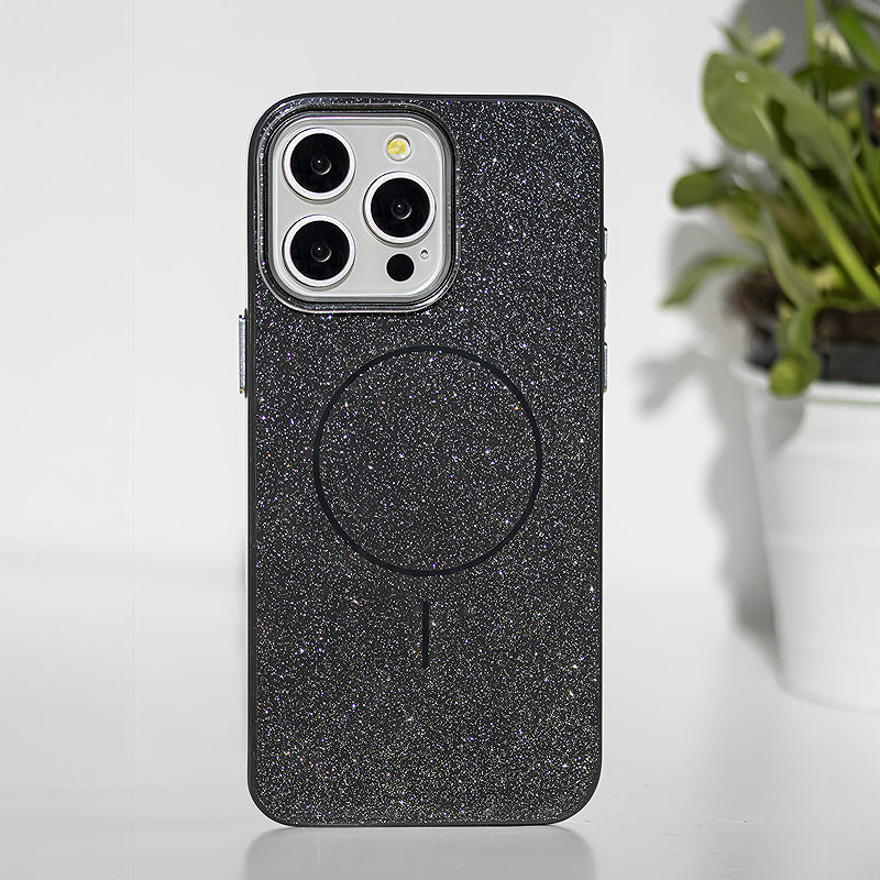 Glitter Thin Mag case for iPhone 12 / 12 Pro 6,1" black - Billede 2