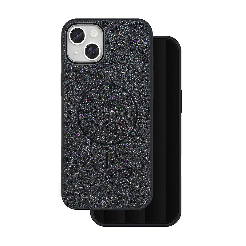 Glitter Thin Mag case for iPhone 15 6,1" black