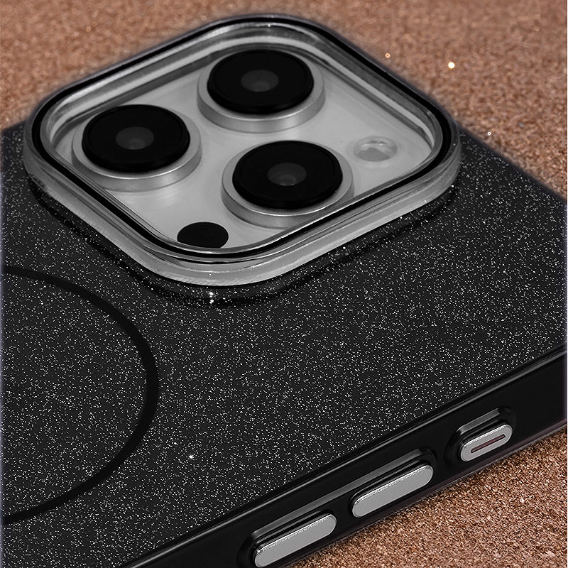 Glitter Thin Mag case for iPhone 16 Pro Max 6,9" black - Billede 3