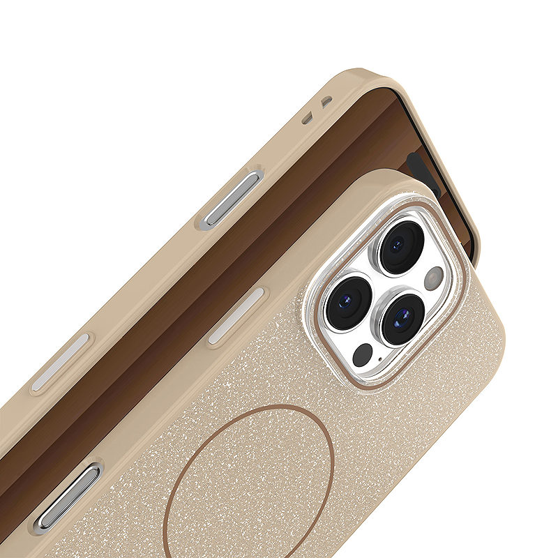Glitter Thin Mag case for iPhone 14 6,1" brown - Billede 4