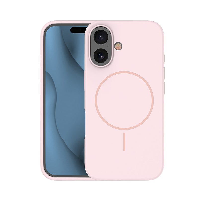 Silicone Thin Mag case for iPhone 16e / 17e light pink