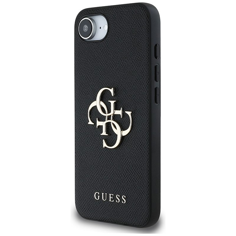 Guess HC PU Grained Big 4G and Classic Logo case for iPhone 16e Black - Billede 2