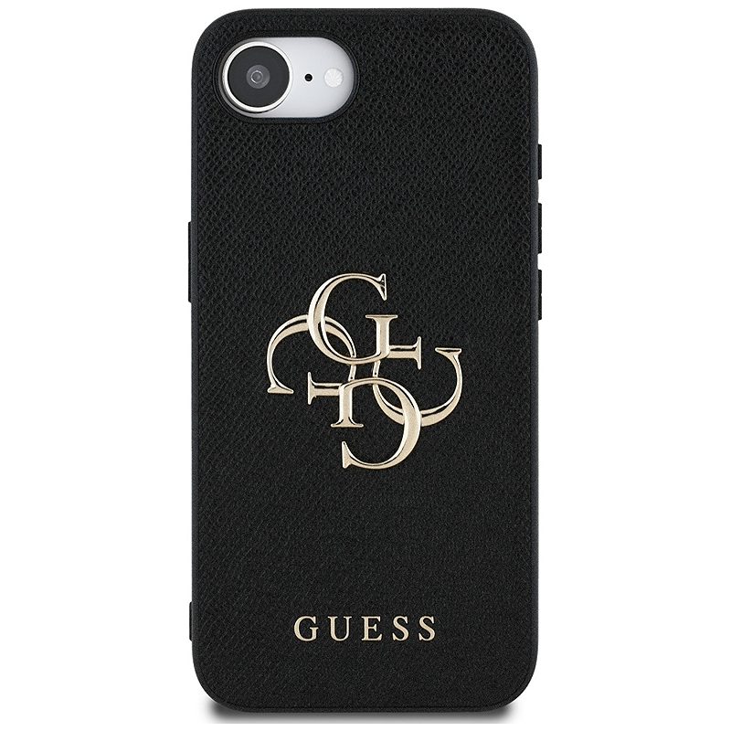 Guess HC PU Grained Big 4G and Classic Logo case for iPhone 16e Black - Billede 3