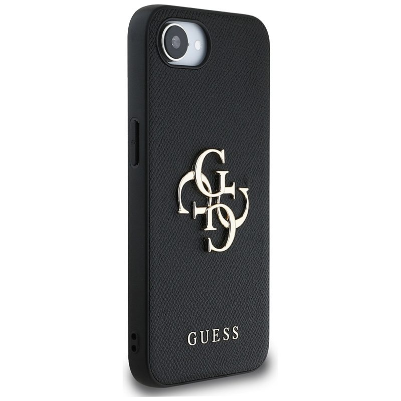 Guess HC PU Grained Big 4G and Classic Logo case for iPhone 16e Black - Billede 4