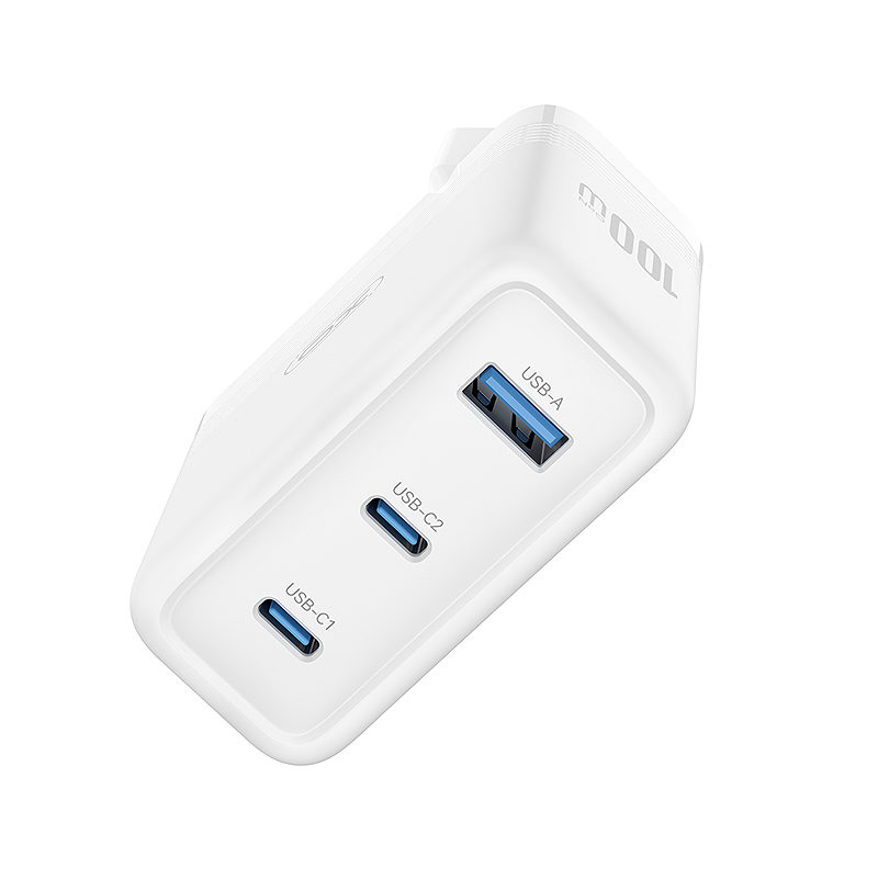 XO wall charger CE35 PD 100W 2x USB-C 1x USB white - Billede 3