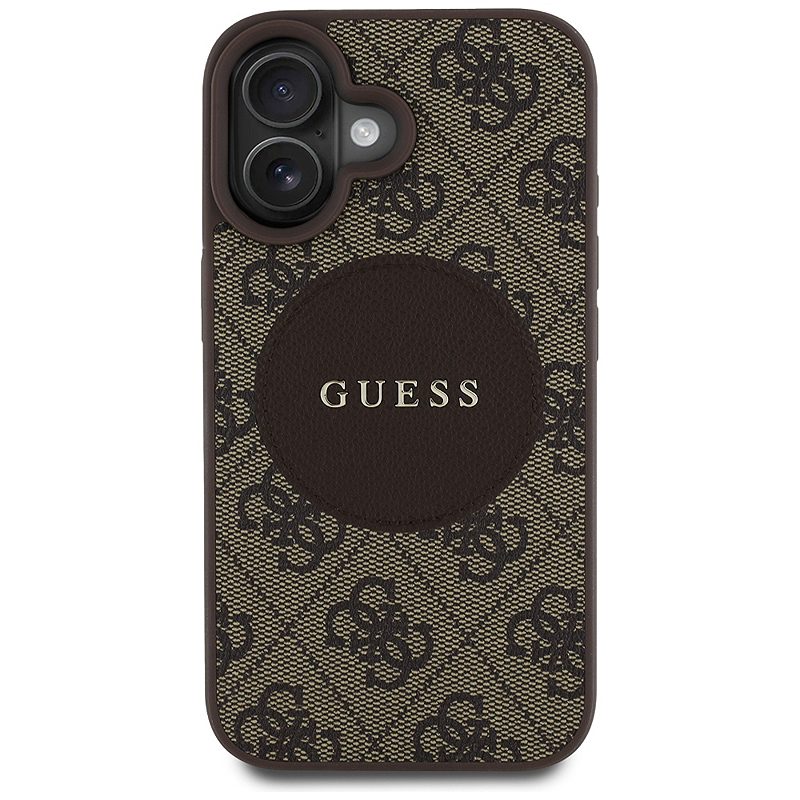 Guess HC MagSafe PU 4G Circle with Classic Logo case for iPhone 16 Brown - Billede 3