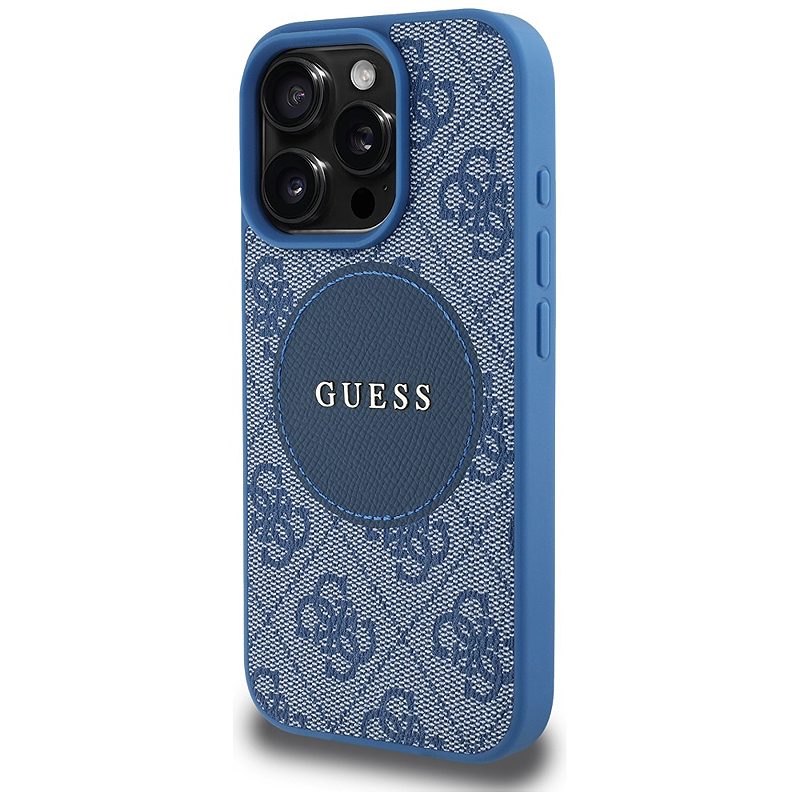Guess HC MagSafe PU 4G Circle with Classic Logo case for iPhone 16 Pro Max Blue - Billede 2