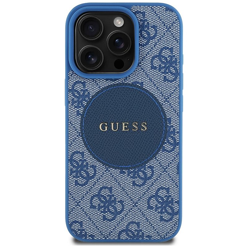 Guess HC MagSafe PU 4G Circle with Classic Logo case for iPhone 16 Pro Max Blue - Billede 3