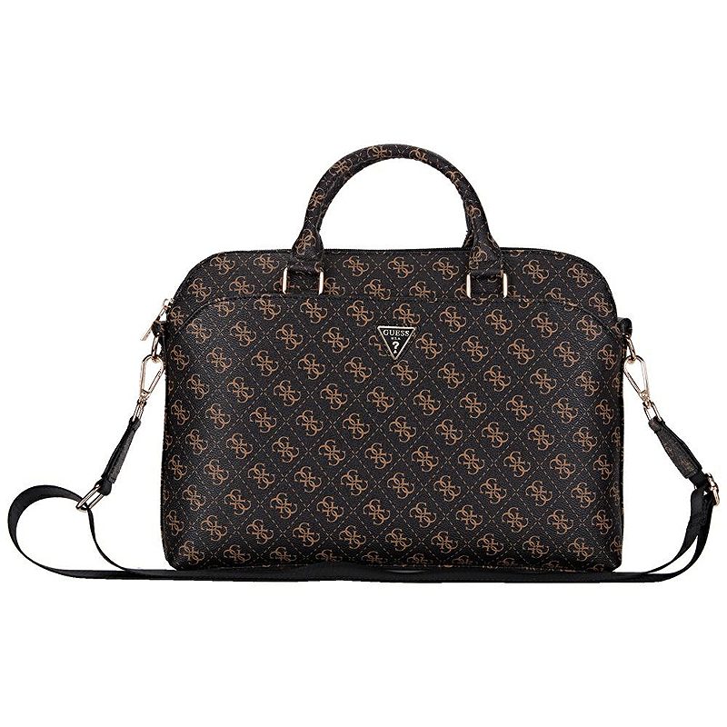 Guess Computer Bag New 4G Zipper Pocket & Triangle Logo for 15" Laptop Black