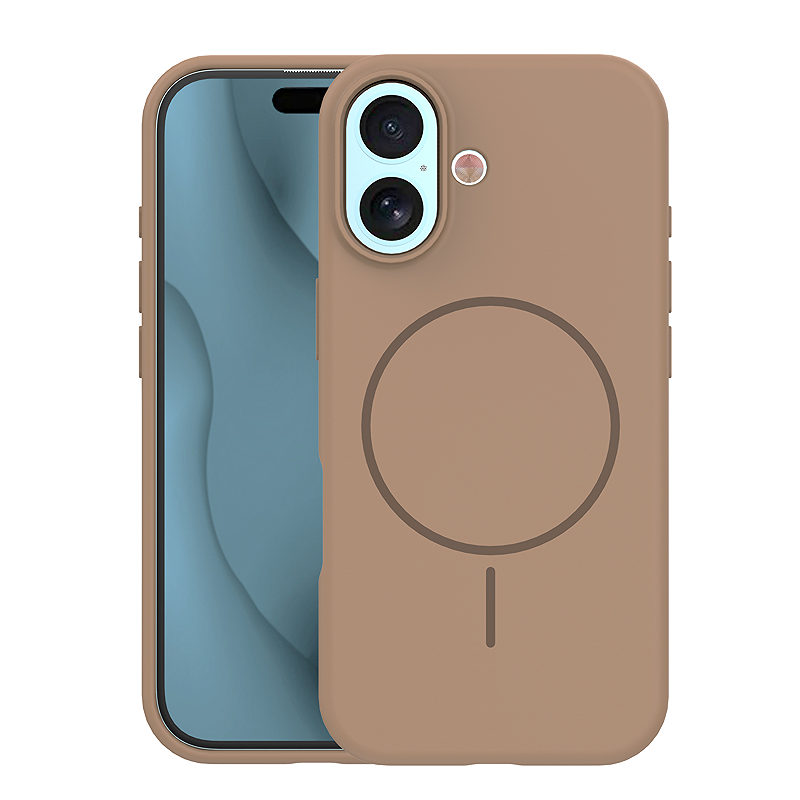 Silicone Thin Mag case for iPhone 17 6,3" / 18 6,3" brown