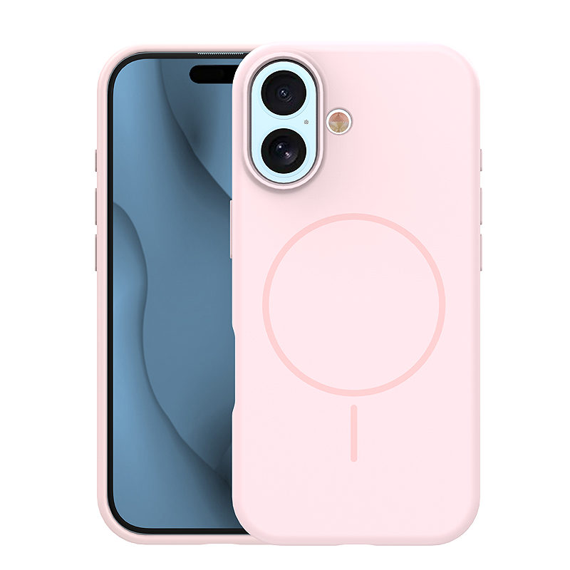 Silicone Thin Mag case for iPhone 17 6,3" / 18 6,3" light pink