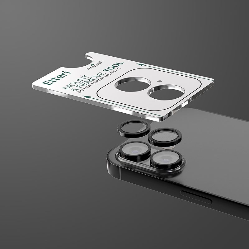 Etteri camera lens protector for iPhone 16 / 16 Plus black - Billede 4
