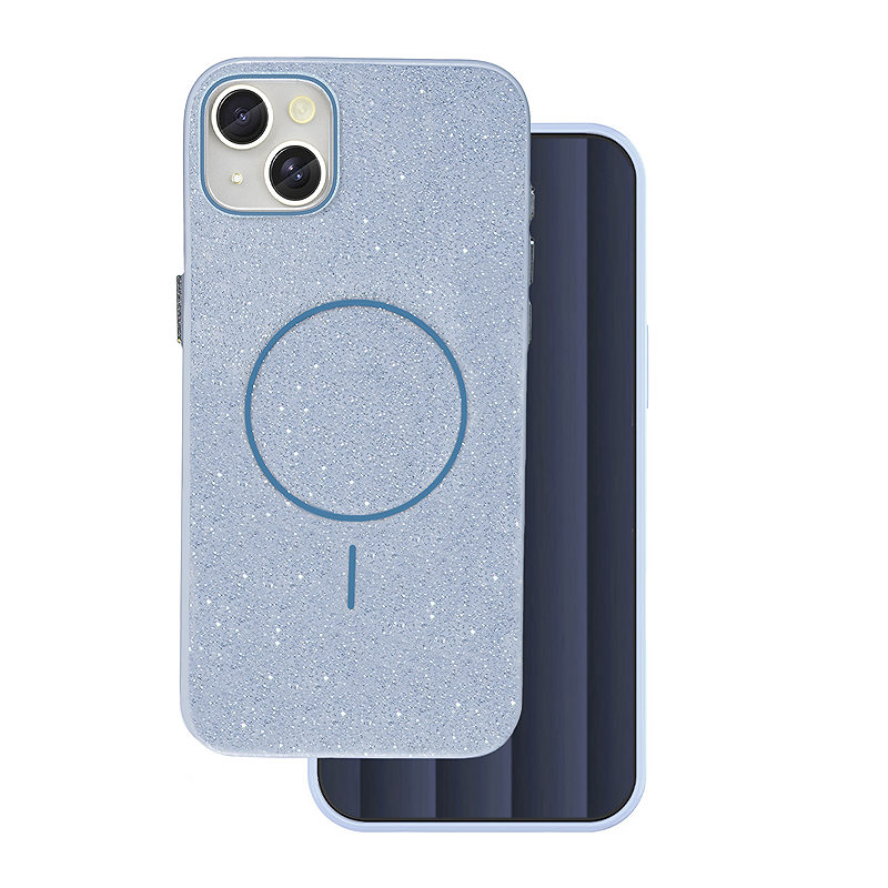 Glitter Thin Mag case for iPhone 17 Air 6,6" blue