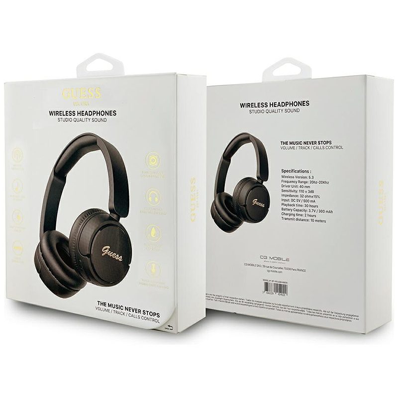 Guess wireless headphones BT SCRIPT METAL LOGO black - Billede 4