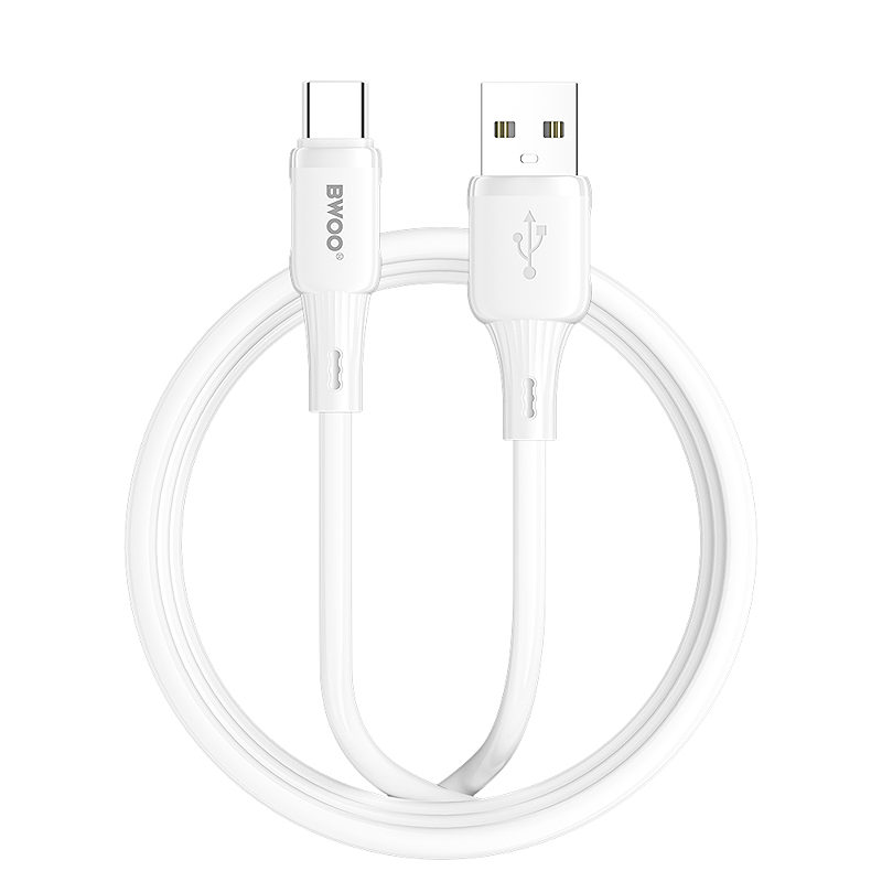 BWOO 3A silicone cable X329C USB - USB-C 1m white