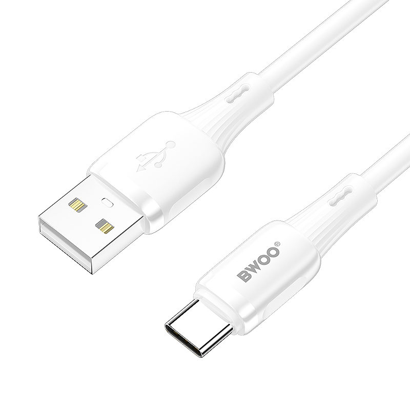 BWOO 3A silicone cable X329C USB - USB-C 1m white - Billede 2