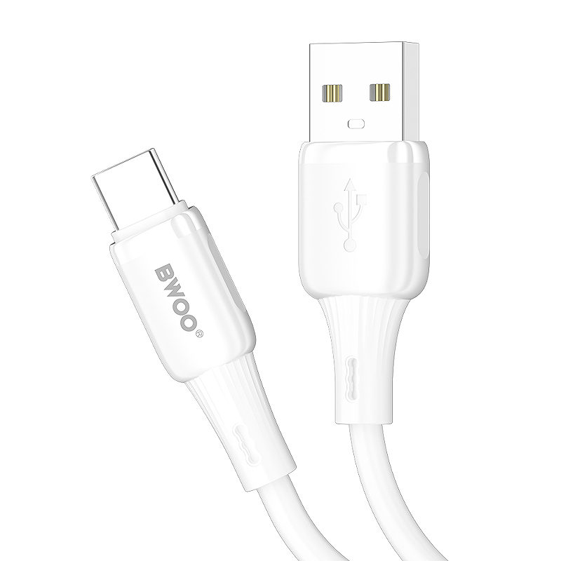 BWOO 3A silicone cable X329C USB - USB-C 1m white - Billede 3