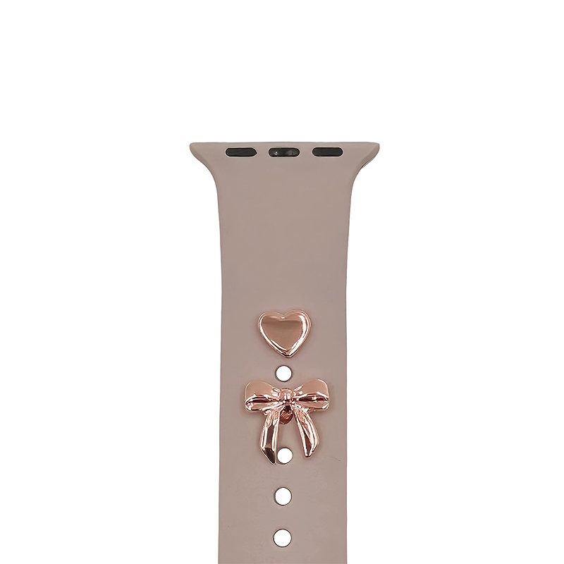 Pin Charms set for watch straps bow rose gold