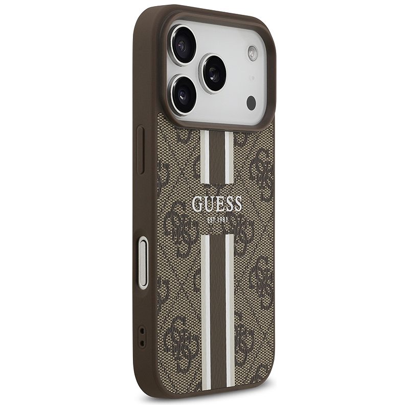 Guess 4G Printed Stripes MagSafe case for iPhone 17 Pro brown - Billede 4