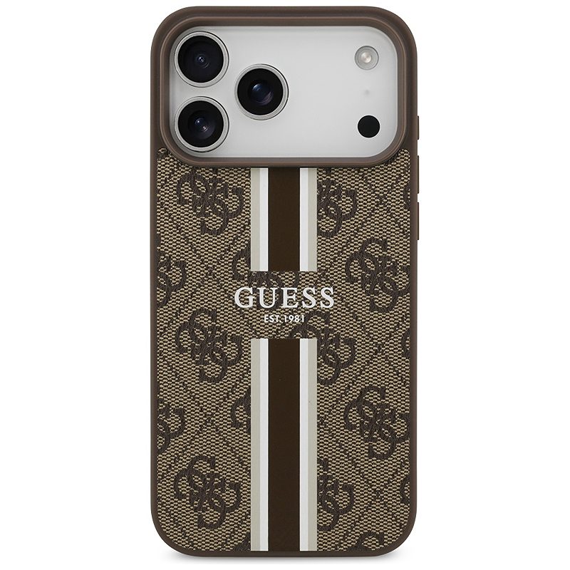 Guess 4G Printed Stripes MagSafe case for iPhone 17 Pro Max brown - Billede 3