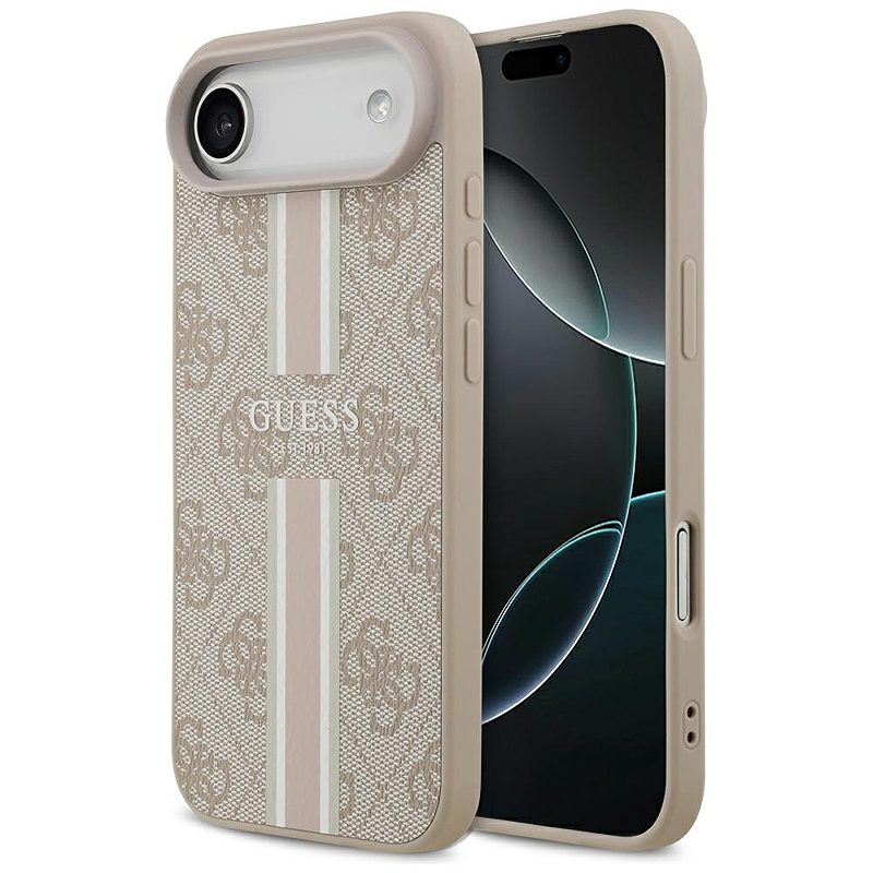 Guess 4G Printed Stripes MagSafe case for iPhone 17 Air pink