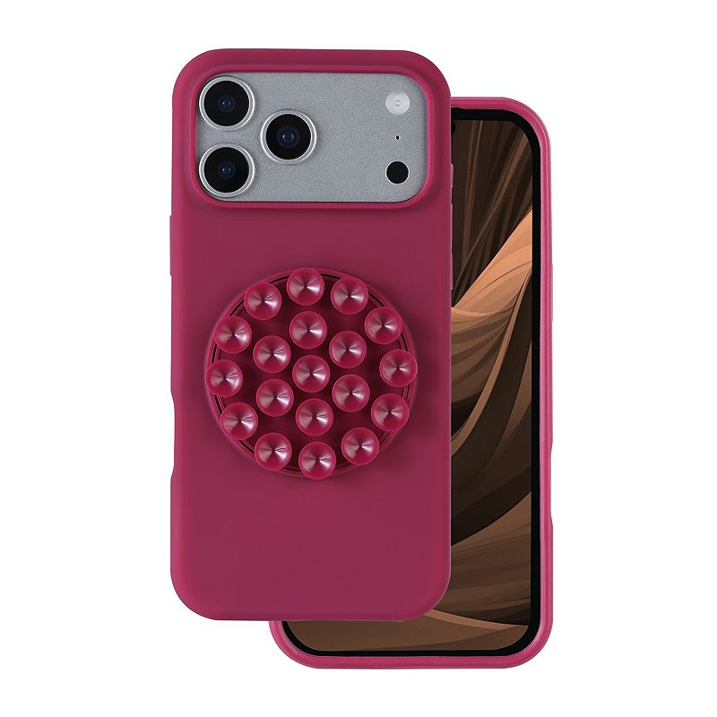 Silicone Stick case for iPhone 17 Pro Max 6,9" maroon