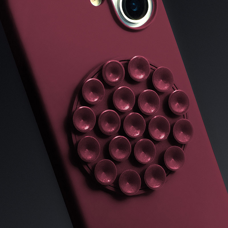 Silicone Stick case for iPhone 17 Pro Max 6,9" maroon - Billede 4
