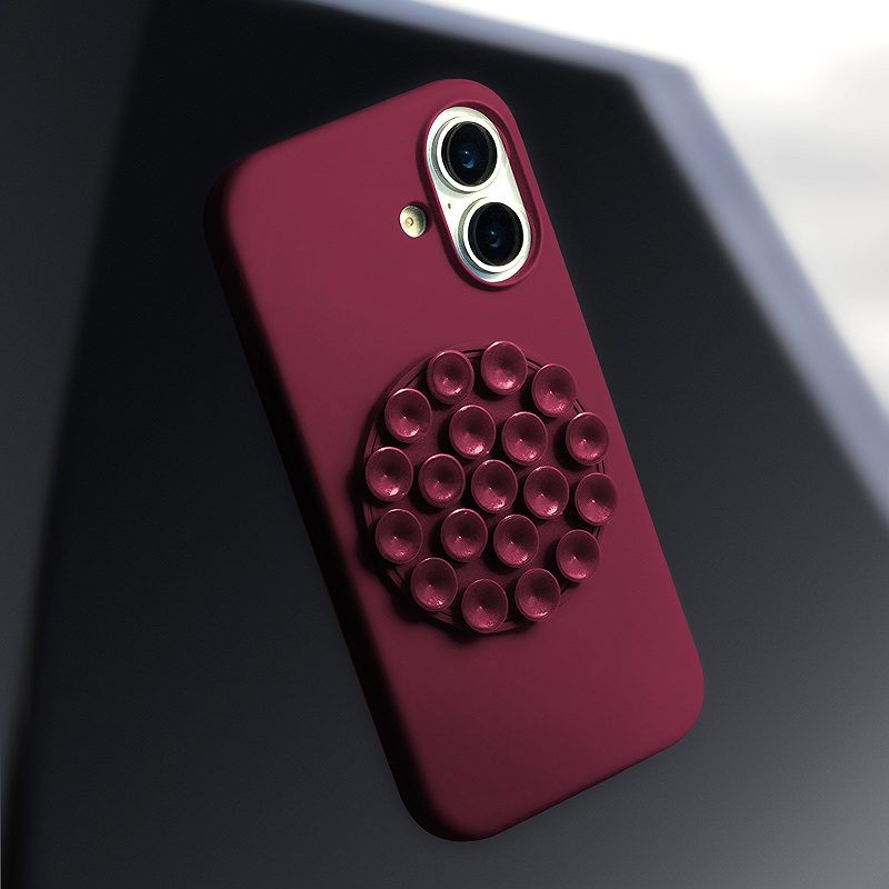 Silicone Stick case for iPhone 17 Pro Max 6,9" maroon - Billede 5