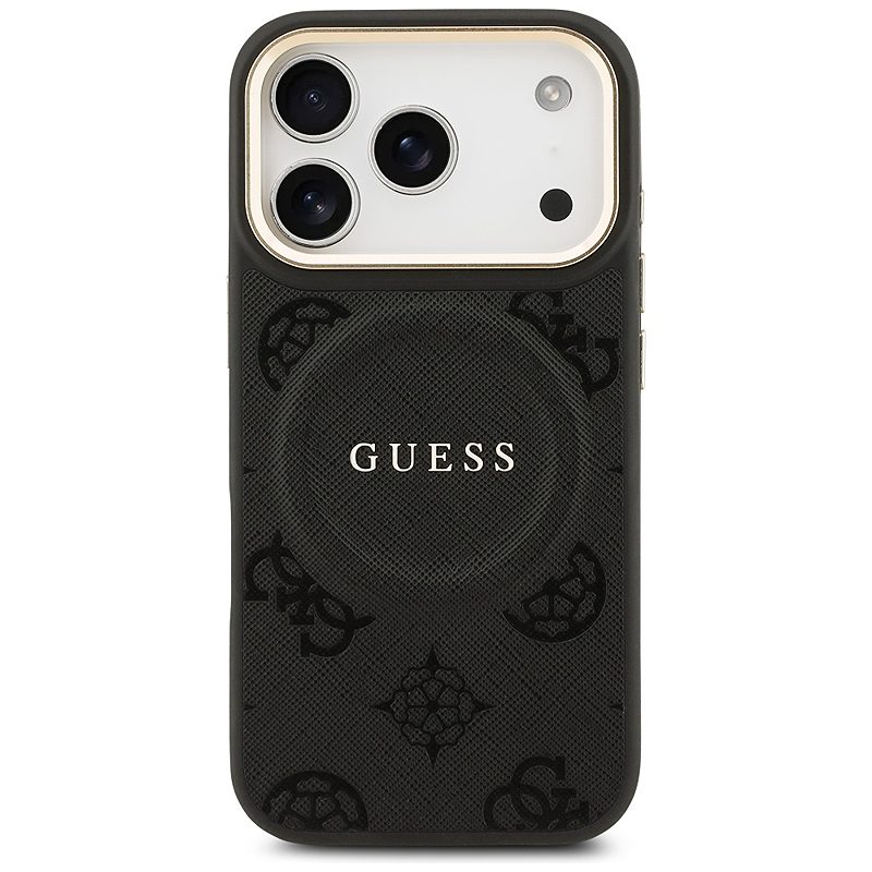 Guess case for iPhone 17 Pro HC MAGSAFE PU W/ PEONY HOT STAMP black - Billede 3