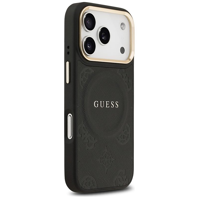Guess case for iPhone 17 Pro HC MAGSAFE PU W/ PEONY HOT STAMP black - Billede 4