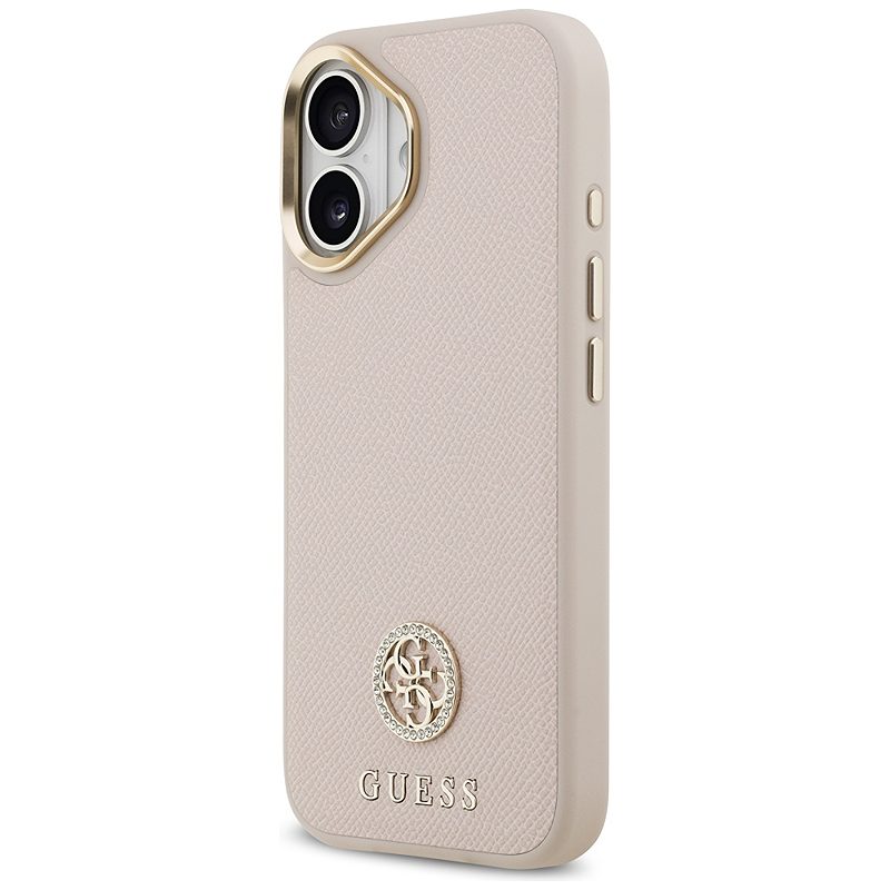 Guess case for iPhone 17 HC MAGSAFE PU W/ GRAINED PU STRASS LOGO pink - Billede 2