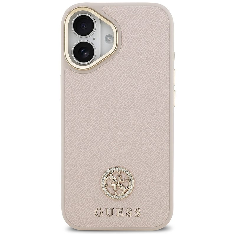 Guess case for iPhone 17 HC MAGSAFE PU W/ GRAINED PU STRASS LOGO pink - Billede 3