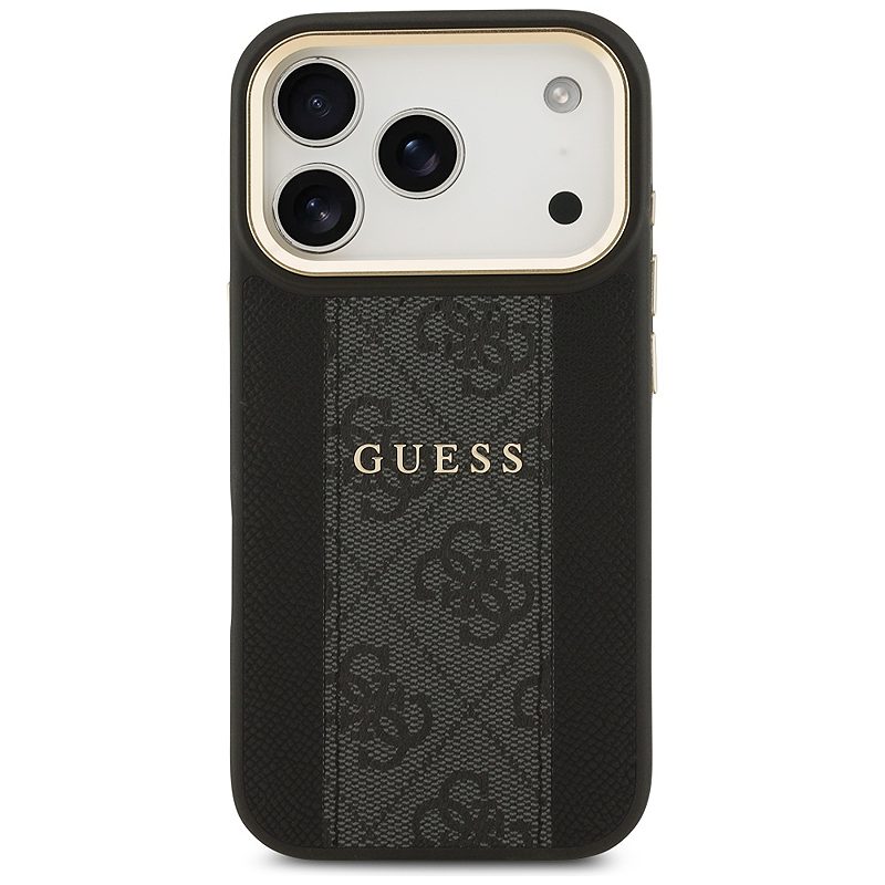 Guess case for iPhone 17 Pro HC MAGSAFE PU W/ 4G PU STRIPE black - Billede 3