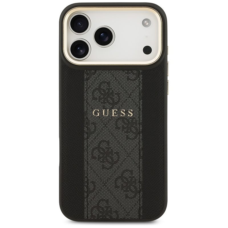 Guess case for iPhone 17 Pro Max HC MAGSAFE PU W/ 4G PU STRIPE black - Billede 3