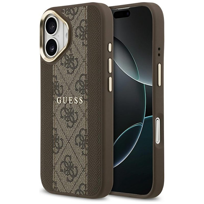 Guess case for iPhone 17 HC MAGSAFE PU W/ 4G PU STRIPE brown
