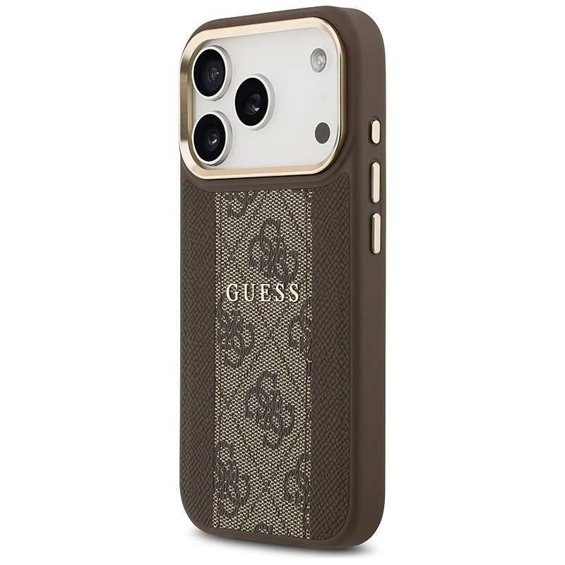 Guess case for iPhone 17 Pro HC MAGSAFE PU W/ 4G PU STRIPE brown - Billede 2