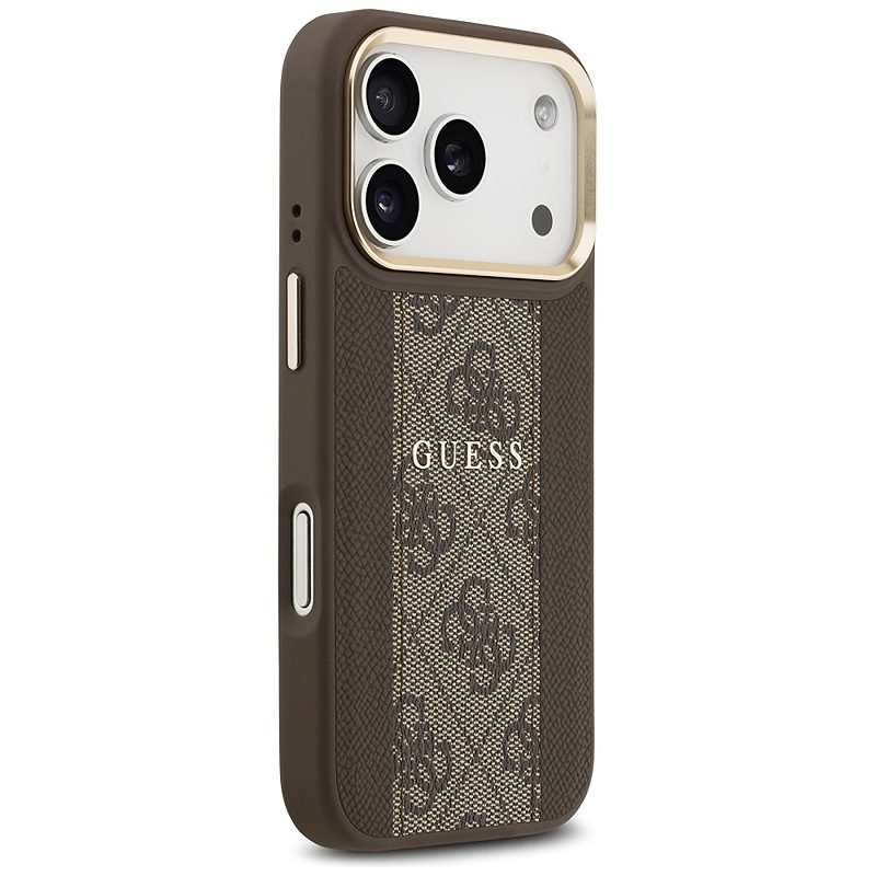 Guess case for iPhone 17 Pro HC MAGSAFE PU W/ 4G PU STRIPE brown - Billede 4