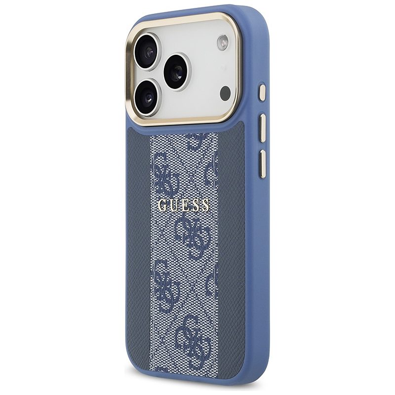 Guess case for iPhone 17 Pro HC MAGSAFE PU W/ 4G PU STRIPE blue - Billede 2
