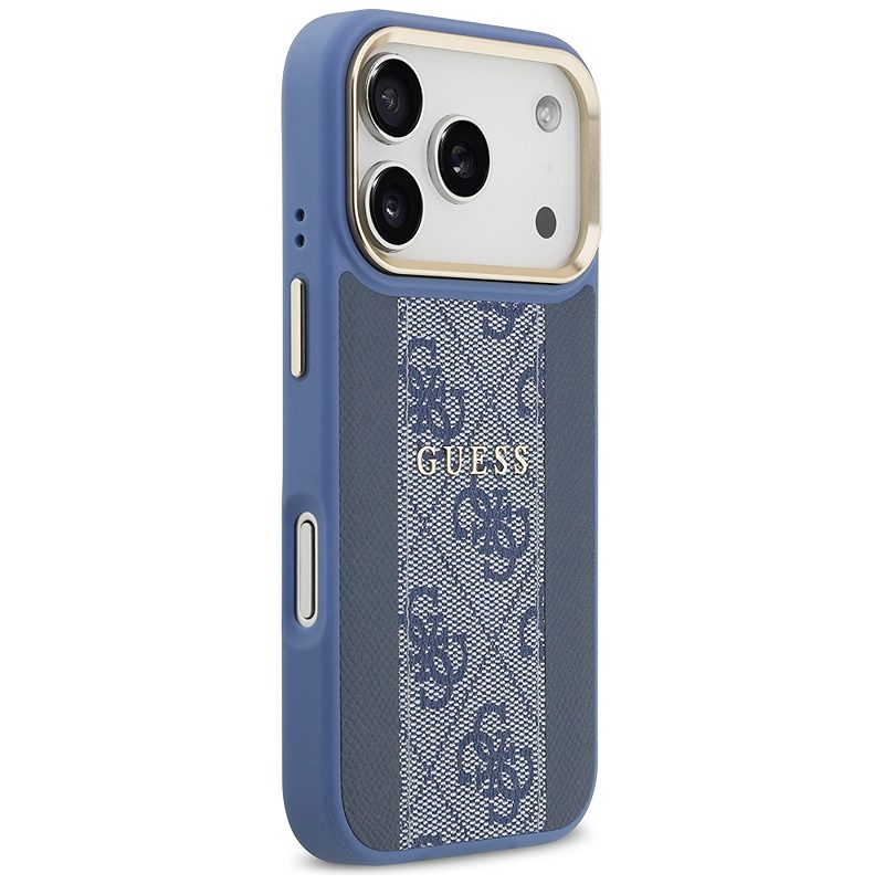 Guess case for iPhone 17 Pro HC MAGSAFE PU W/ 4G PU STRIPE blue - Billede 4