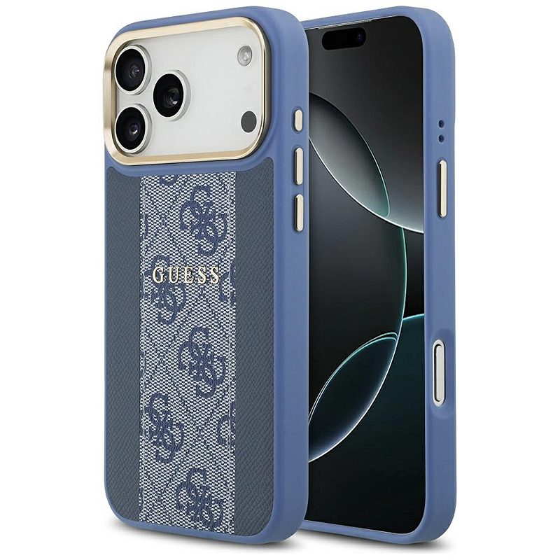 Guess case for iPhone 17 Pro Max HC MAGSAFE PU W/ 4G PU STRIPE blue