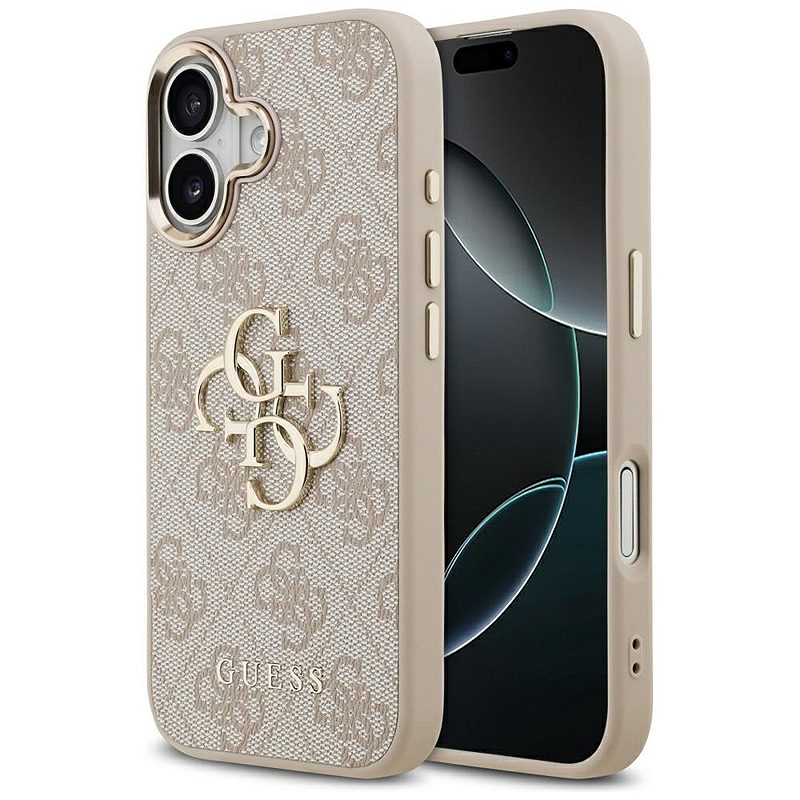 Guess case for iPhone 17 HC 4G PU W/ BIG 4G CLASSIC LOGO GD pink