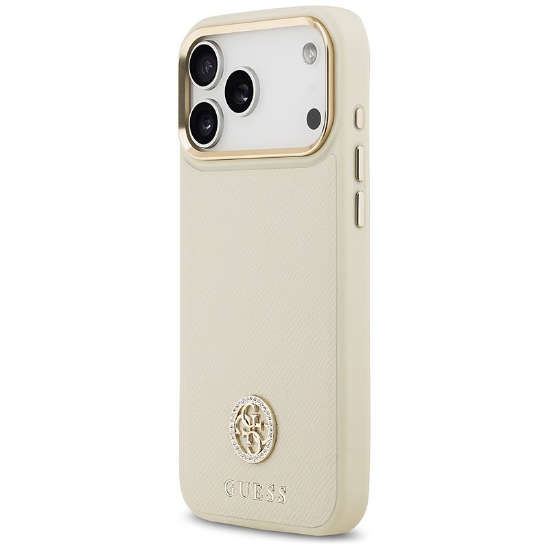 Guess Grained Strass Logo MagSafe case for iPhone 17 Pro Max beige - Billede 2