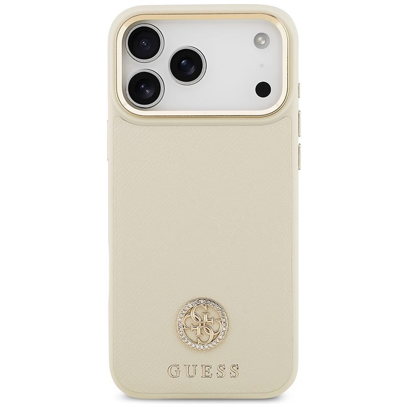 Guess Grained Strass Logo MagSafe case for iPhone 17 Pro Max beige - Billede 3
