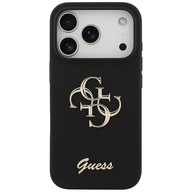 Guess Silicone Big 4G Script case for iPhone 17 Pro black - Billede 3